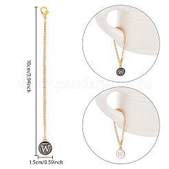 Плоские круглые подвески из эмалевого сплава с буквами&nbsp;AJEW-AB00184-23