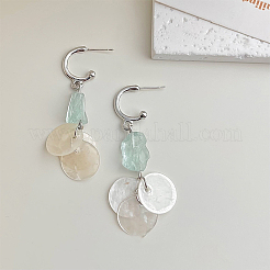 Латунные плоские круглые серьги-гвоздики FS-WG3AFCC-01