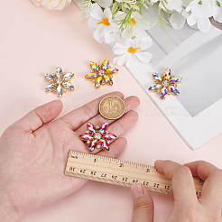 4 шт. 4-х цветные кабошоны из сплава со стразами FIND-MA0001-09