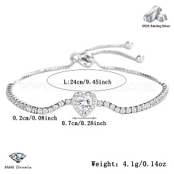 925 браслет-слайдер из стерлингового серебра с паве из кубических цирконий UI0543