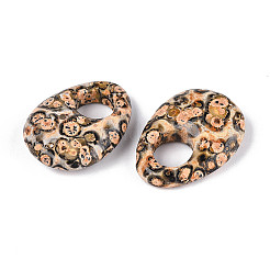 Подвески из натуральной леопардовой кожи яшмы с большими отверстиями&nbsp;G-N348-06A-02