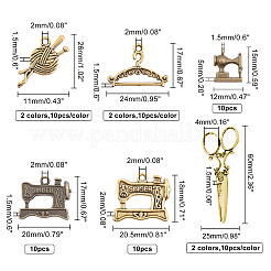 90 шт. 9 стиля подвески из сплава в тибетском стиле&nbsp;TIBEP-PH0001-20
