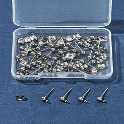40 шт. фурнитура для сережек-гвоздиков из нержавеющей стали 304 STAS-FS0001-76P