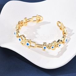 Латунь манжеты браслеты для женщин&nbsp;BJEW-C140-34G