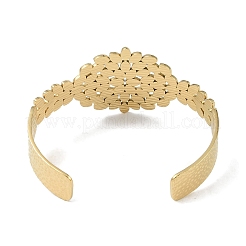 Женские браслеты-манжеты с овальными листьями из нержавеющей стали 304&nbsp;BJEW-U002-09G