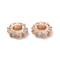 Реечное покрытие латунь микро паве кубический цирконий европейские бусины KK-C010-64