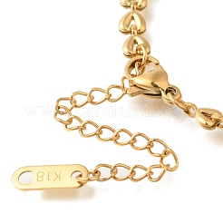 Ионное покрытие (ip) 304 нержавеющая сталь браслеты в форме сердца для женщин X-BJEW-H613-03G