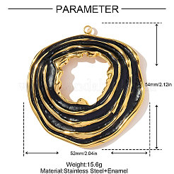 Большие эмалевые подвески из нержавеющей стали 304&nbsp;STAS-OY002-80G-02