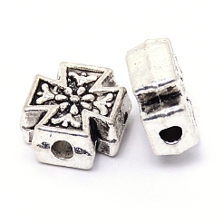 Сплавочные овальные бусины тибетского стиля &nbsp;TIBEB-TAC0001-02AS-RS