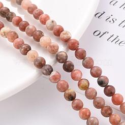 Круглые натуральные нити из бисера яшмы и кунжута G-S170-6mm