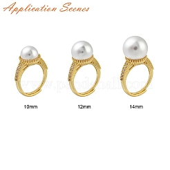 Круглые латунные микропаве прозрачные кубические цирконии регулируемые настройки колец&nbsp;KK-D378-35G