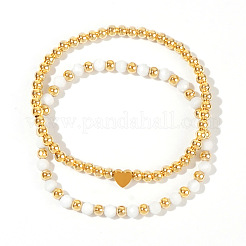 2 комплект элегантных браслетов из латуни и драгоценных камней GH1695