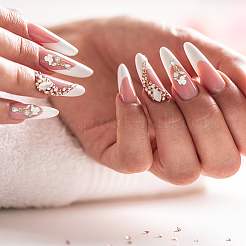 Цветок сплава кабошоны MRMJ-WH0001-10