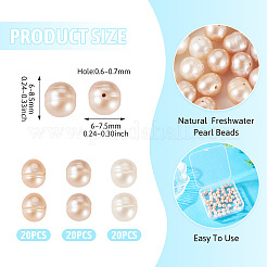 60 шт. 3 вида бусин из натурального культивированного пресноводного жемчуга PEAR-TA0001-19