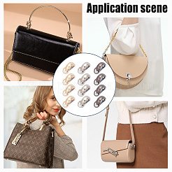 12 комплект двухцветных застежек для подвески сумок из цинкового сплава FIND-WR0008-44