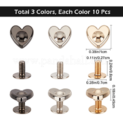 30 шт. 3-х цветные литые винтовые заклепки-шпильки DIY-GF0006-71