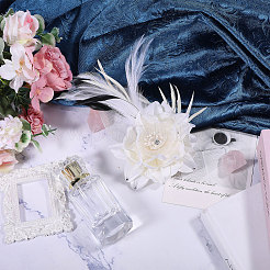 Булавки для лацканов одежды в виде цветочных перьев и железа&nbsp;JEWB-WH0010-114A