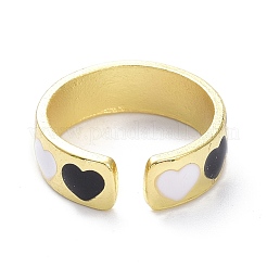 Кольца-манжеты из сплава с эмалью в виде сердца&nbsp;RJEW-Z008-16LG-C
