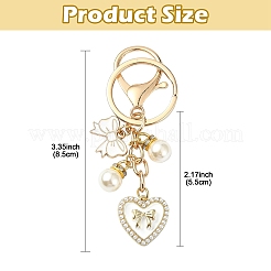 Брелок с подвеской в виде сердца и банта из сплава с эмалью&nbsp;KEYC-YW00133-01