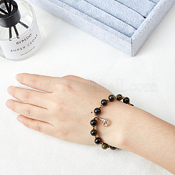 Натуральные золотые блестящие обсидиановые круглые бусины нити G-OC0001-74