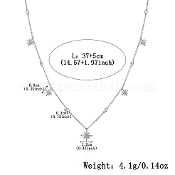 Женское ожерелье-звезда с микропаве из стерлингового серебра S925 с прозрачными кубическими цирконами RI1010-2