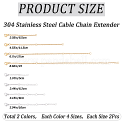 16 шт. 8-х стильный удлинитель цепи из нержавеющей стали 304 STAS-CN0001-61