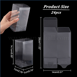 24шт прямоугольная прозрачная пластиковая ПВХ коробка подарочная упаковка CON-NB0002-15B