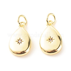 Латунные микропаве прозрачные подвески с фианитом X-ZIRC-P094-10G-RS