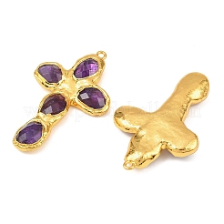 Большие подвески с натуральным аметистом KK-H516-27G-02