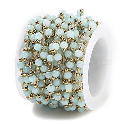 Круглые цепочки ручной работы из окрашенного натурального малайзийского нефрита с бусинами CHS-P019-08G-B