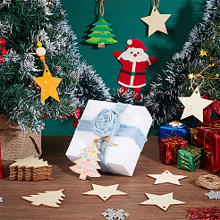 40 шт. 2 стиля рождественской тематики деревянные подвесные настенные украшения HJEW-PH0001-88