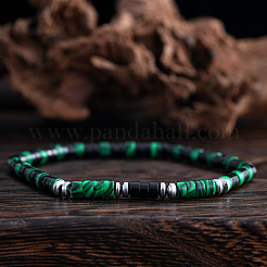Эластичные браслеты из натуральных малахитовых и нефритовых бусин для мужчин TS7619