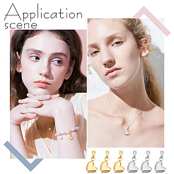 12 шт. 2-х цветные подвески из нержавеющей стали 304&nbsp;STAS-GO0001-05