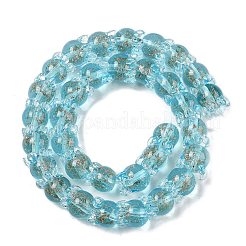 Нити золотых песочных бусин лэмпворк LAMP-P069-02A-10