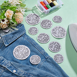 12 шт. 3 стиля полиэстеровых заплаток для термоприклеивания/пришивания&nbsp;PATC-ME0001-20