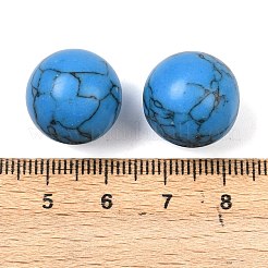Синтетические бирюзовые круглые шарики G-I174-16mm-03-01