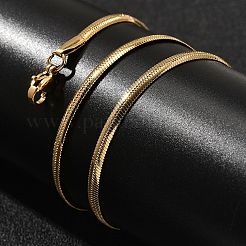 3 мм плоские цепочки-змейки из нержавеющей стали для мужчин и женщин NJEW-G160-03LG