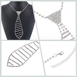 Ожерелья из цепочек со стразами&nbsp;NJEW-WH20003-004