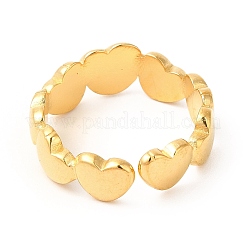 Ионное покрытие (ip) 201 нержавеющая сталь открытое кольцо-манжета со стразами&nbsp;RJEW-E063-52G