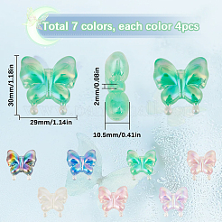 28 шт. 7-цветные радужные переливающиеся акриловые бусины с УФ-покрытием&nbsp;OACR-SC0001-99