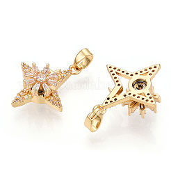 Вращающиеся подвески из латуни с микропрозрачным паве из кубического циркония&nbsp;KK-E068-VC294