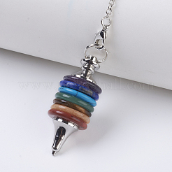 Чакра натуральный/синтетический смешанный камень катушка биолокационные маятники G-E436-01