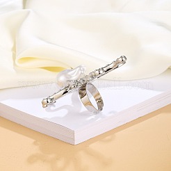 Женские перстни с жемчужинами из латуни FS-WGF8E69-01