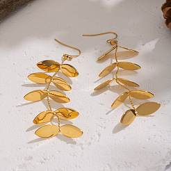 Серьги-подвески в форме листьев из нержавеющей стали 304 PC8769