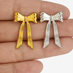 Серьги-гвоздики с бантом из нержавеющей стали 304 OE8955-2