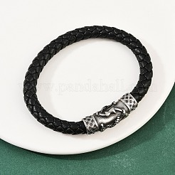 Плетеные браслеты из микрофибры для мужчин и женщин BJEW-H631-01AS-01