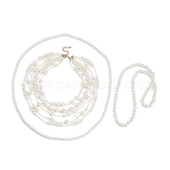 Пластиковые жемчужные ожерелья нагрудники NJEW-K384-08