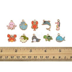 40 шт. 10 стиля подвески из сплава морских животных с эмалью ENAM-FS0003-31
