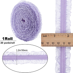 20 ярд нейлоновой эластичной кружевной отделки с оборками EW-WH0018-03C