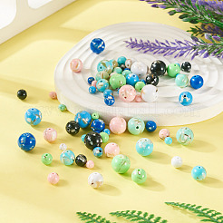 120 шт. 8-цветные собранные бусины из синтетического камня и ракушек-трохусов G-TA0002-31B